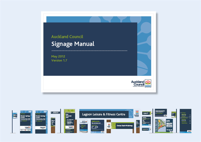 auckland council signage manual - document cover and pages